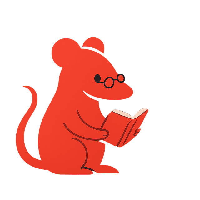 RedShrew reading a book